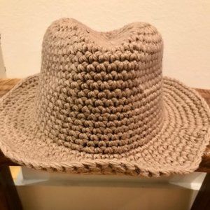 Tan knit fedora